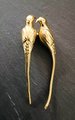 Small solid brass parrot cabinet pull/Gold bird shaped door handle/Parakeet bird design drawer pull/Unique gold brass furniture hardware