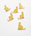 Gold solid brass cat cabinet pull/Gold cat shaped door handle/Cat design drawer pull/Unique gold brass furniture hardware/Screw in handle