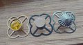 Clover shaped geometric pattern backplate for drawer handles/Gold, Silver or black back plates for cabinet pulls/Modern handle backplates