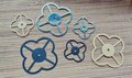 Clover shaped geometric pattern backplate for drawer handles/Gold, Silver or black back plates for cabinet pulls/Modern handle backplates