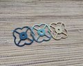Clover shaped geometric pattern backplate for drawer handles/Gold, Silver or black back plates for cabinet pulls/Modern handle backplates