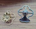 Clover shaped geometric pattern backplate for drawer handles/Gold, Silver or black back plates for cabinet pulls/Modern handle backplates