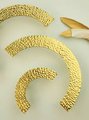 Shiny textured gold brass semi circle handle/hammered gold drawer pull/kitchen hardware/large cabinet handle/gold wardrobe door handle