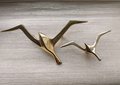 Gold seagull drawer handle/Gold brass flying bird cabinet pull/Sea burd door knob/Beach theme furniture hardware/Flying bird drawer knob