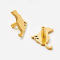 Gold solid brass cat cabinet pull/Gold cat shaped door handle/Cat design drawer pull/Unique gold brass furniture hardware/Screw in handle