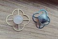 Clover shaped geometric pattern backplate for drawer handles/Gold, Silver or black back plates for cabinet pulls/Modern handle backplates