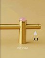 Gold brass and gemstone stud bar handle/Brass and stone drawer pull/Brass hardware for kitchen, bathroom or bedroom/Wardrobe door handle