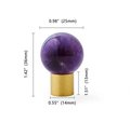 Polished pink, white or purple crystal ball drawer handle/Crystal and brass drawer pull/Gemstone door knob/polished stone cabinet handle