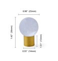 Polished pink, white or purple crystal ball drawer handle/Crystal and brass drawer pull/Gemstone door knob/polished stone cabinet handle