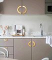 Shiny textured gold brass semi circle handle/hammered gold drawer pull/kitchen hardware/large cabinet handle/gold wardrobe door handle