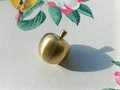 Small golden apple cabinet pull/Brass apple shaped door knob/Autumn theme decor/Brass drawer handle/home improvement/Gold apple door handle