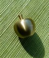 Small golden apple cabinet pull/Brass apple shaped door knob/Autumn theme decor/Brass drawer handle/home improvement/Gold apple door handle