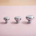Round shiny silver hammered brass cabinet handle/Glittery silver drawer knob/Polished textured door handle/Solid brass furniture hardware