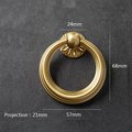 Edwardian style gold brass cabinet Pull/Antique style door handle/Ring pull door knob/Brass furniture hardware/decorative gold drawer pull