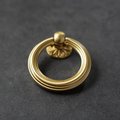 Edwardian style gold brass cabinet Pull/Antique style door handle/Ring pull door knob/Brass furniture hardware/decorative gold drawer pull