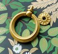Edwardian style gold brass cabinet Pull/Antique style door handle/Ring pull door knob/Brass furniture hardware/decorative gold drawer pull