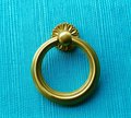 Edwardian style gold brass cabinet Pull/Antique style door handle/Ring pull door knob/Brass furniture hardware/decorative gold drawer pull