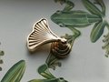 Shiny gold ginkgo drop leaf drawer handle/leaf shaped cabinet pull/gold leaf drawer pull/gold furniture hardware/gold cabinet door handle