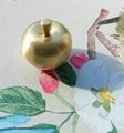 Small golden apple cabinet pull/Brass apple shaped door knob/Autumn theme decor/Brass drawer handle/home improvement/Gold apple door handle