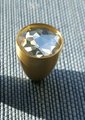 Sparkly green or clear glass crystal and brass cabinet pull/Glittery cone shape door handle/Small crystal drawer knob/Crystal drawer handle