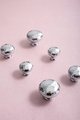 Round shiny silver hammered brass cabinet handle/Glittery silver drawer knob/Polished textured door handle/Solid brass furniture hardware