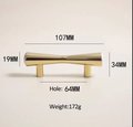 Shiny gold brass and marble bar handle/Luxury hardware/Shiny brass and white marble door handle/white marble drawer pull/Gold cabinet handle