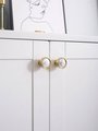 Shiny gold brass and marble bar handle/Luxury hardware/Shiny brass and white marble door handle/white marble drawer pull/Gold cabinet handle