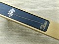 Waterlilies drawer pull/Pearl and brass inlaid drawer pull/Intricate pearl inlay cabinet pull/water lily door handle/Luxury pearl hardware