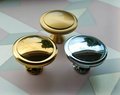 Classic shaped brass button door handle/round gold or silver cabinet pull/metal furniture hardware/round brass drawer knob/Brass door knob