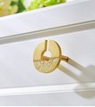 Round wave pattern drawer handle/Gold brass cabinet pull with sea pattern/Gold Brass door knob/Gold furniture hardware/Oriental style handle