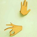 Gold brass hand shaped door handle/OK hand shape cabinet Pull/gold drawer handle/hello door knob/ furniture hardware/drinks cabinet handle