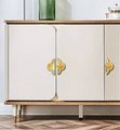 Ornate shiny gold brass cabinet pull/Clover shaped drawer pull/Semi circle door handle/ furniture hardware/kitchen handles/home improvement