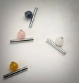 Silver geometric bar handle for kitchen bedroom or bathroom makeover/mid century drawer pull/bright coloured door furniture/stone door knob