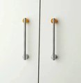 Silver geometric bar handle for kitchen bedroom or bathroom makeover/mid century drawer pull/bright coloured door furniture/stone door knob
