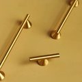 Gold brass retro shaped cabinet bar handles/Geometric Cabinet Pull/Modern gold door handle/Brass furniture hardware/Kitchen drawer handle