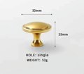 Classic shaped brass button door handle/round gold or silver cabinet pull/metal furniture hardware/round brass drawer knob/Brass door knob
