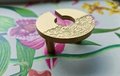 Round wave pattern drawer handle/Gold brass cabinet pull with sea pattern/Gold Brass door knob/Gold furniture hardware/Oriental style handle