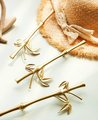 A Pair of shiny gold brass bamboo branch handles/Oriental design door handles/Wardrobe handles/Bamboo design drawer pulls/Brass hardware