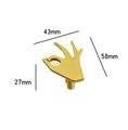 Gold brass hand shaped door handle/OK hand shape cabinet Pull/gold drawer handle/hello door knob/ furniture hardware/drinks cabinet handle