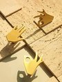 Gold brass hand shaped door handle/OK hand shape cabinet Pull/gold drawer handle/hello door knob/ furniture hardware/drinks cabinet handle