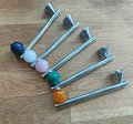 Silver geometric bar handle for kitchen bedroom or bathroom makeover/mid century drawer pull/bright coloured door furniture/stone door knob