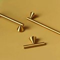 Gold brass retro shaped cabinet bar handles/Geometric Cabinet Pull/Modern gold door handle/Brass furniture hardware/Kitchen drawer handle