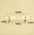Clear lucite and brass bar shaped cabinet handle/Clear acrylic resin and gold brass drawer pull/Transparent lucite and brass door handle