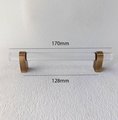Clear lucite cabinet bar pull handle with bronze fixings /Transparent acrylic drawer handle/lucite furniture hardware with bronze fixings