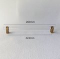 Clear lucite cabinet bar pull handle with bronze fixings /Transparent acrylic drawer handle/lucite furniture hardware with bronze fixings