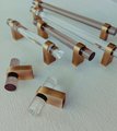 Clear lucite cabinet bar pull handle with bronze fixings /Transparent acrylic drawer handle/lucite furniture hardware with bronze fixings