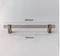 Smoke grey lucite cabinet bar pull handle with bronze fixings/Gray acrylic drawer handle/Grey lucite furniture hardware with bronze fixings