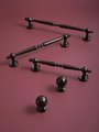 Shiny black traditional shaped bar handle/Black brass cabinet pull/kitchen door handle/Bar drawer pull/furniture hardware/home improvement