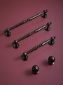 Shiny black traditional shaped bar handle/Black brass cabinet pull/kitchen door handle/Bar drawer pull/furniture hardware/home improvement