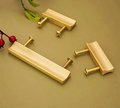Simple gold brass bar handle/Extra long cabinet handle/home improvement hardware/modern brass kitchen hardware/Brass wardrobe handle